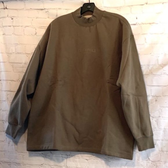 Essentials Fear of God Relaxed Wood Crewneck Fleece Oversized Sweatshirt NWT - Picture 4 of 12